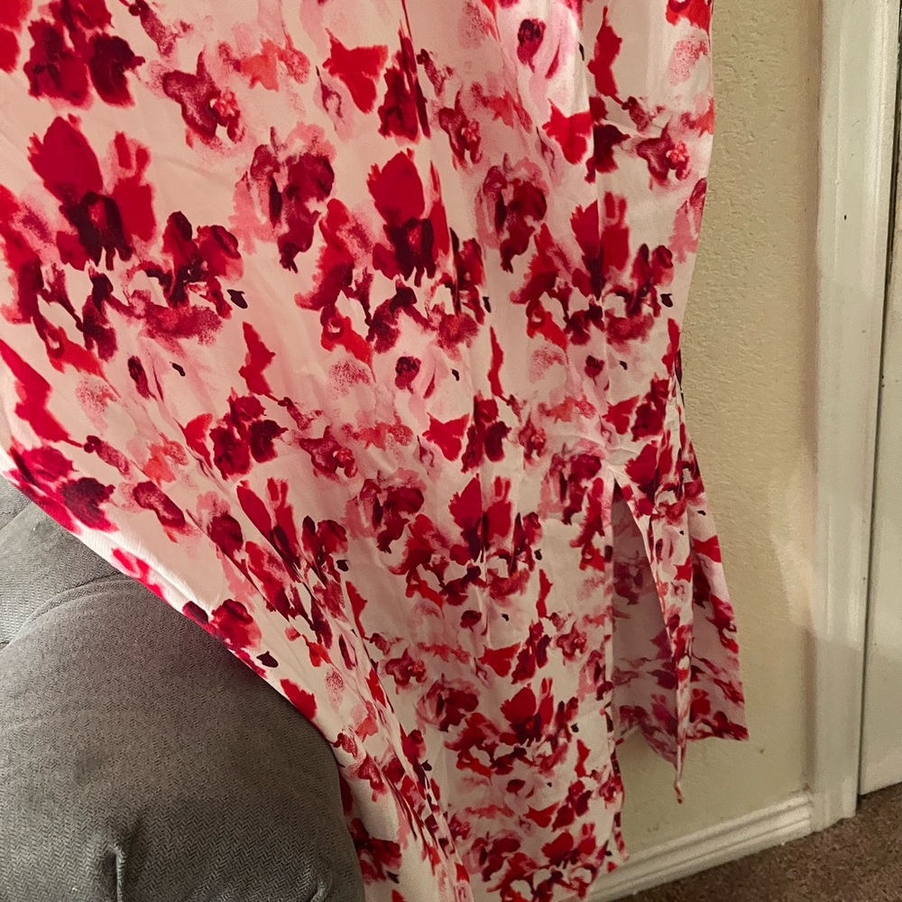 Plus Size Womens sleeveless Floral pink and White Midi Dress size 4X NEW - Picture 7 of 12